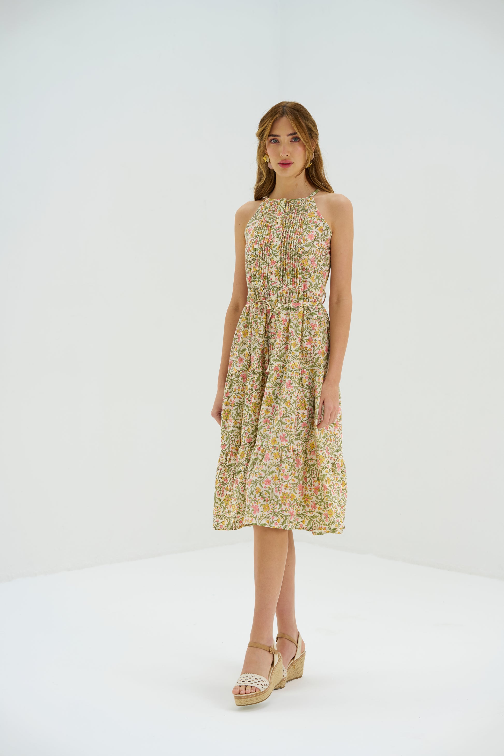 Chloe Midi Dress, women's floral dress, front