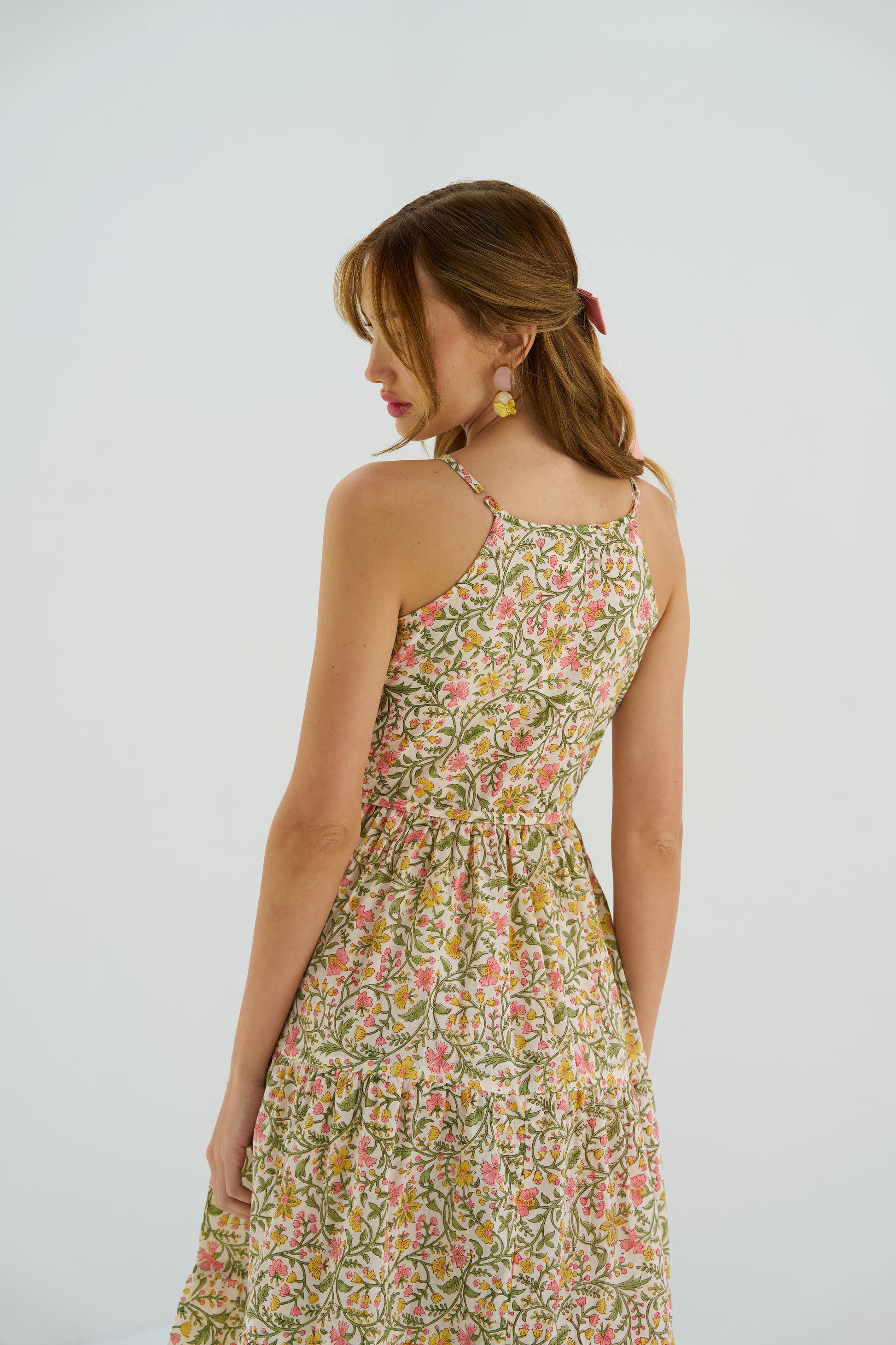 Chloe Midi Dress, women's floral dress, back close up