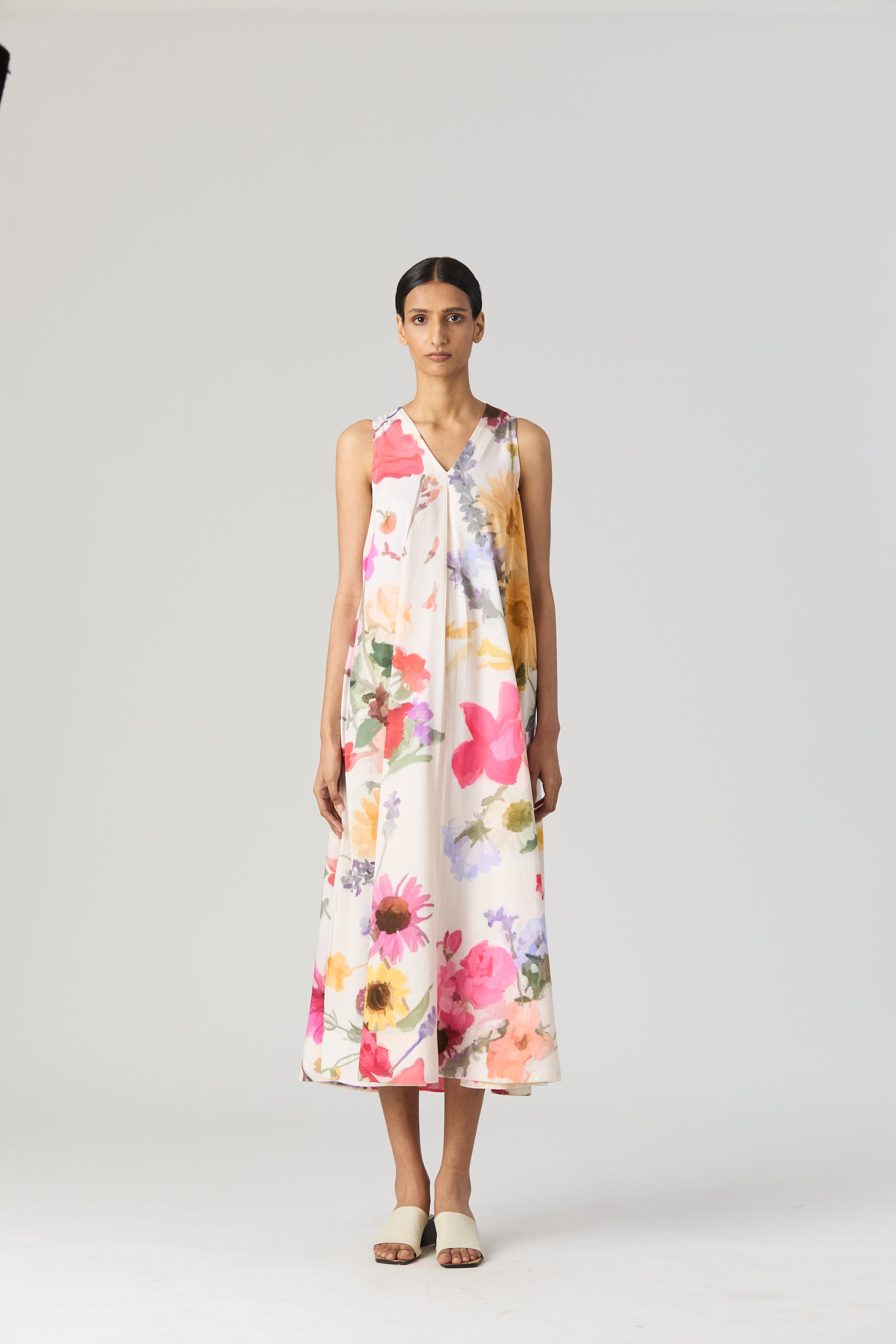 Maria Long Dress, women's floral dress, front