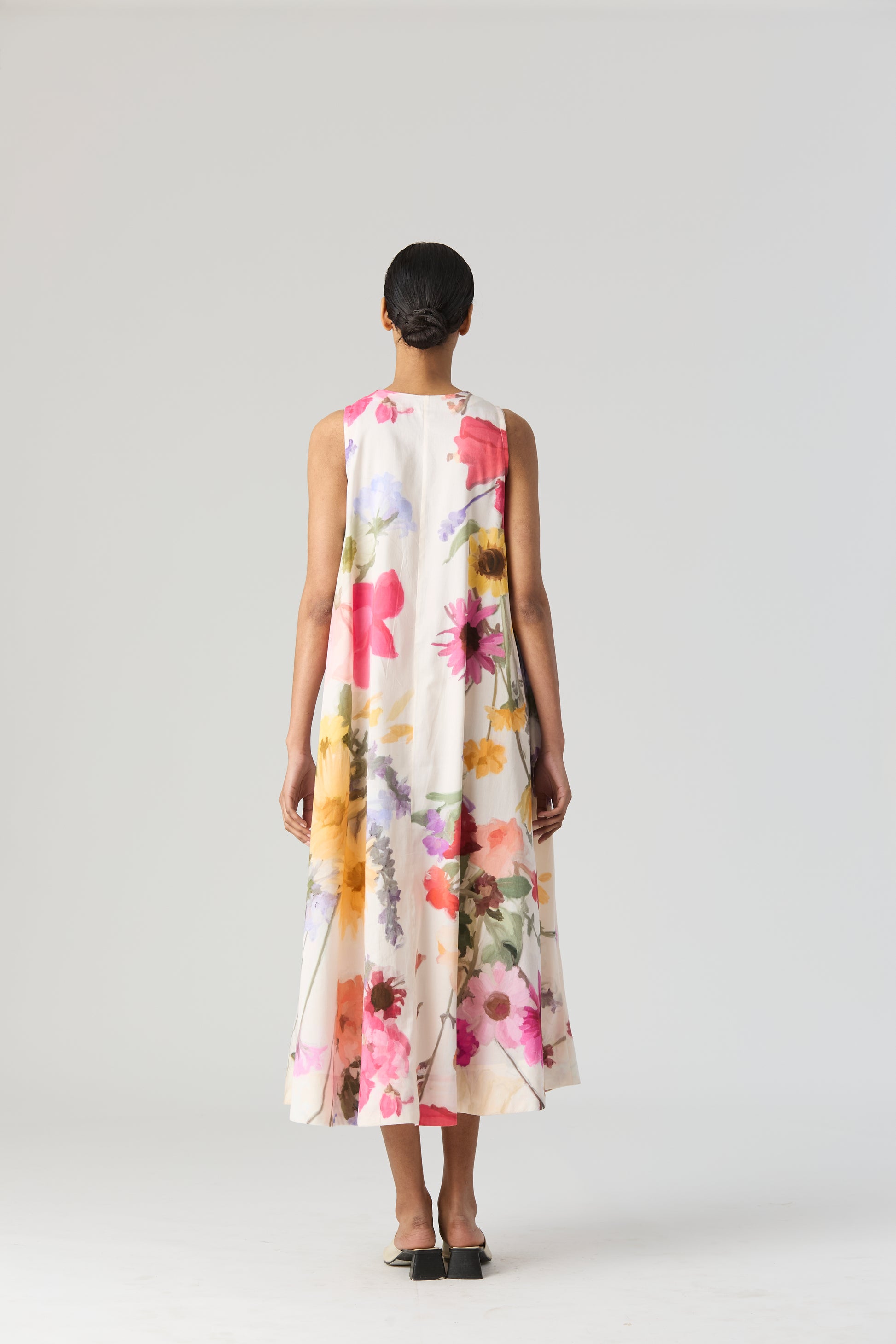 Maria Long Dress, women's floral dress, back closeup