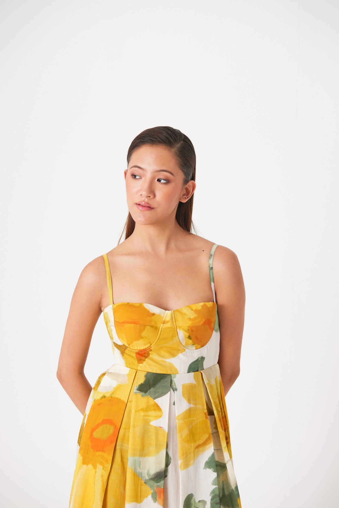 Mimosa Bralette Dress, women's summer dress, front close up