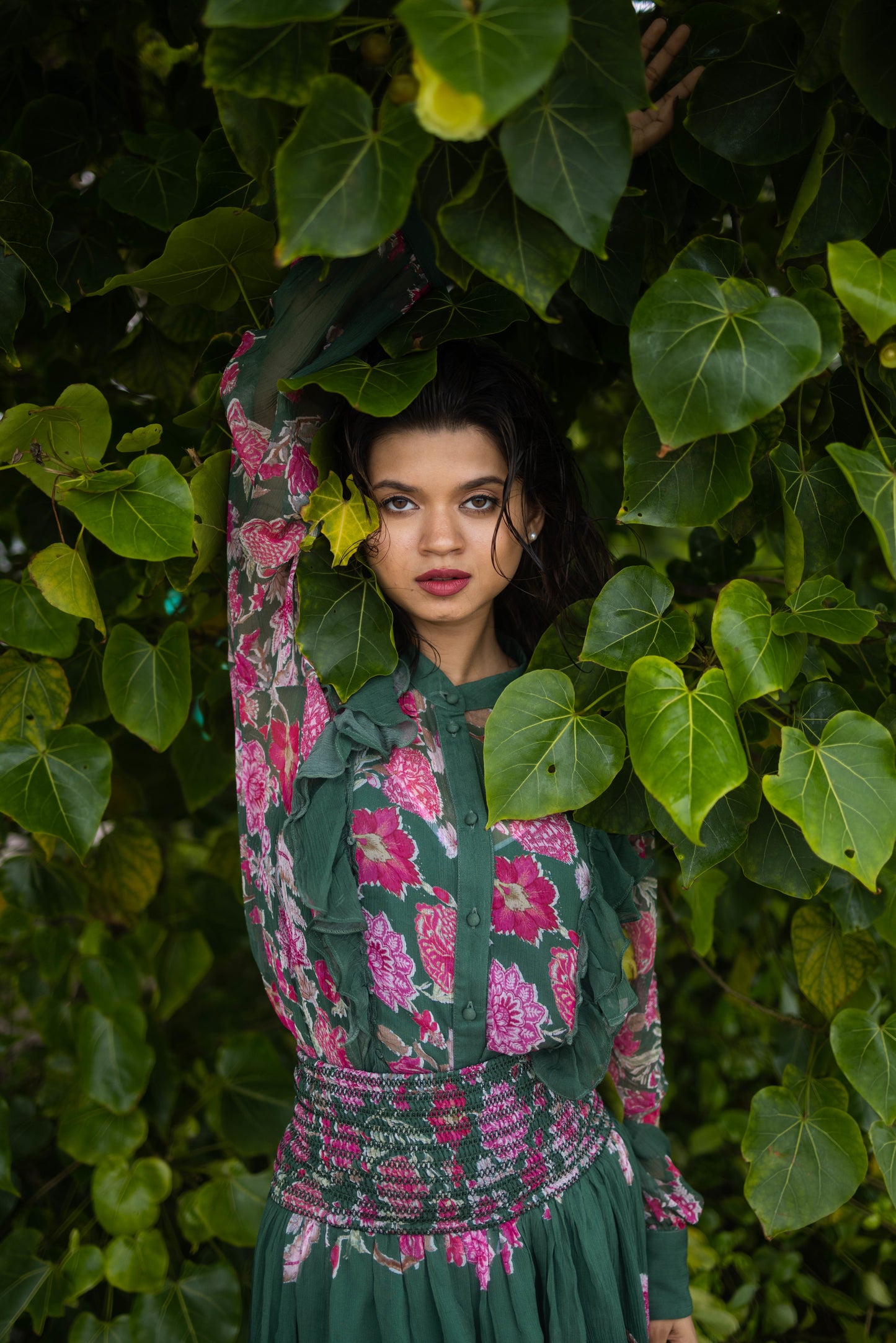 Pink Peony Shirt, blouse, detail