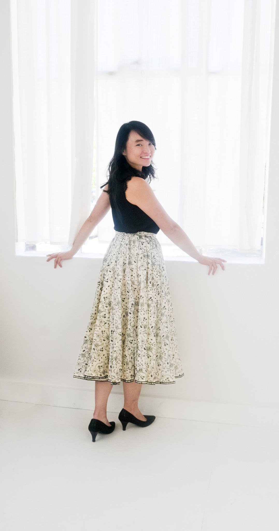 The Flared Skirt, Silk skirt, back